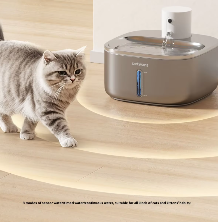 8 Unit Minimum for Wholesale 3.2L Stainless Steel Pet Water Dispenser Wireless Charging Automatic Cat Water Bowl Unplugged Bottle Box Packaging