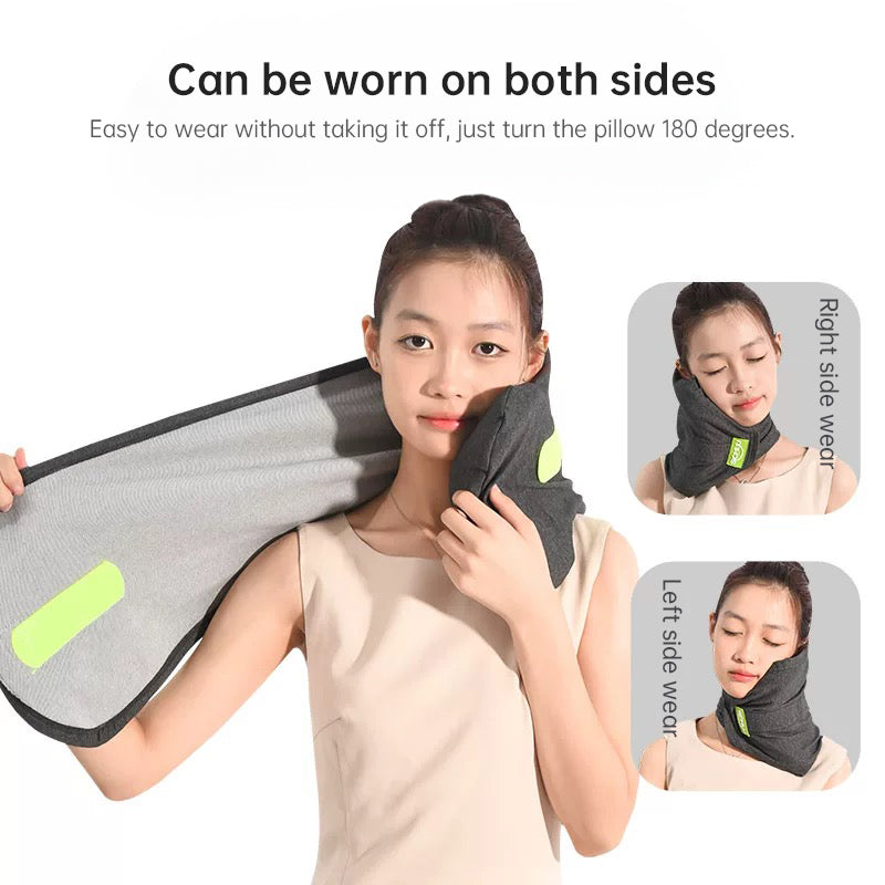 Memory Foam Travel Pillow for Plane, Train & Car - Neck Support Cushion with Washable Cover, Ideal for Sleeping