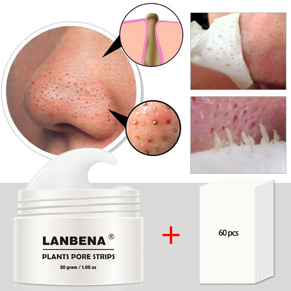 LANBENA Blackhead Remover Nose Mask Pore Strip Black Mask Peeling Acne Treatment Black Deep Cleansing Skin Care