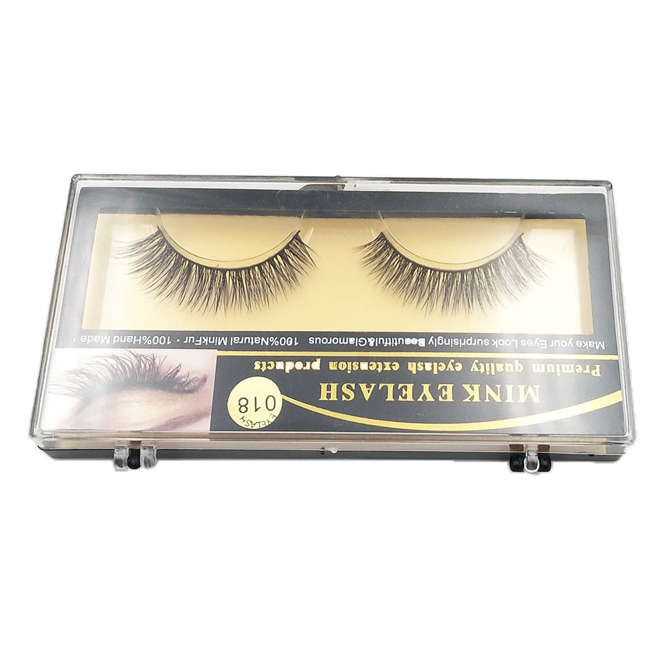 1Pair Mink Lashes 3D Mink Long False Eyelashes Natural Lightweight Mink Eyelashes