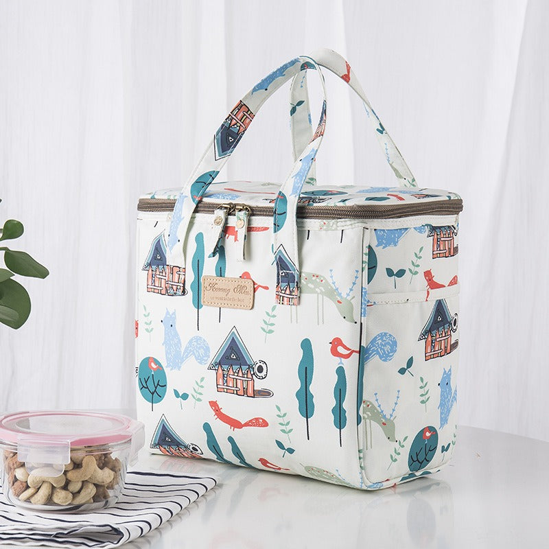 New Lunch Box Picnic Insulation Bag Large Portable Waterproof Ice Bag Portable Canvas Lunch Bag Cartoon Bento Bag