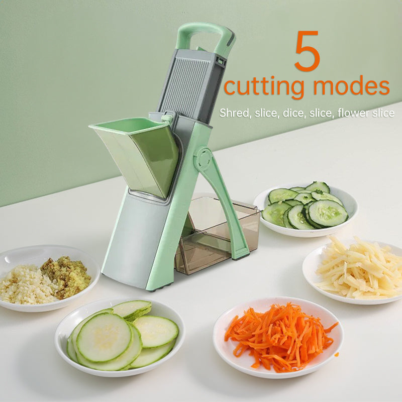 Multifunctional veggie & fruit slicer-grater. Chop, grate, slice potatoes efficiently. Ideal kitchen tool.