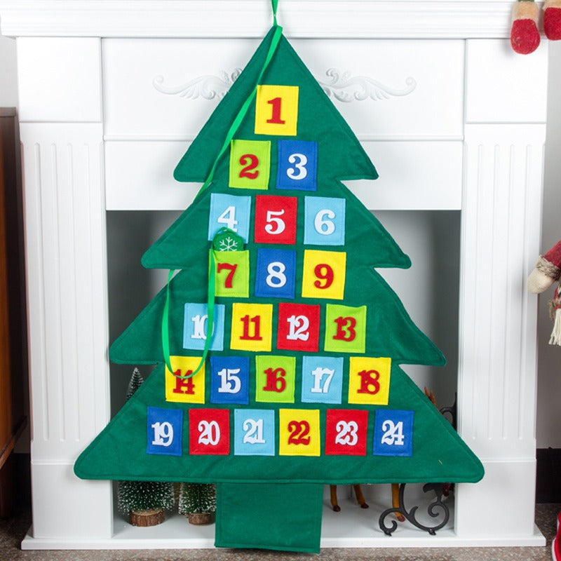 Christmas Countdown Calendar Christmas Decorative Supplies Non woven Christmas Tree Felt Calendar