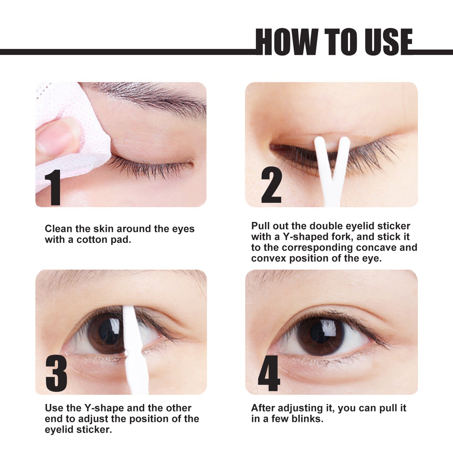 Beauty Eye Double Eyelid Tape Set, Breathable Traceless Natural Invisible Glue-Free Permanent Double Eyelid Tape