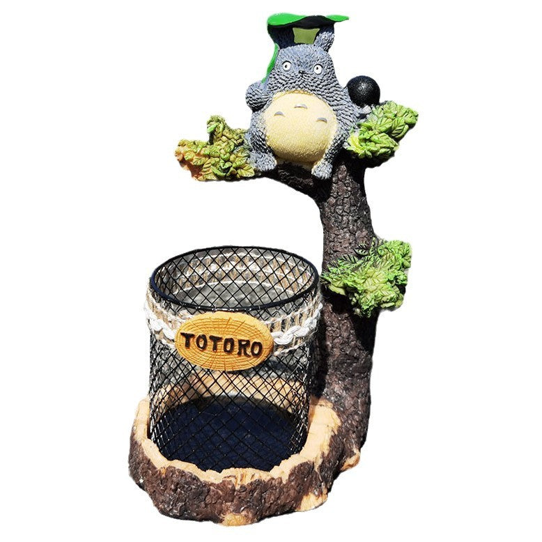 Totoro Tree Branch Pen Holder Creative Ornament Desktop Home Decoration Male Birthday Gift Student Small Gift