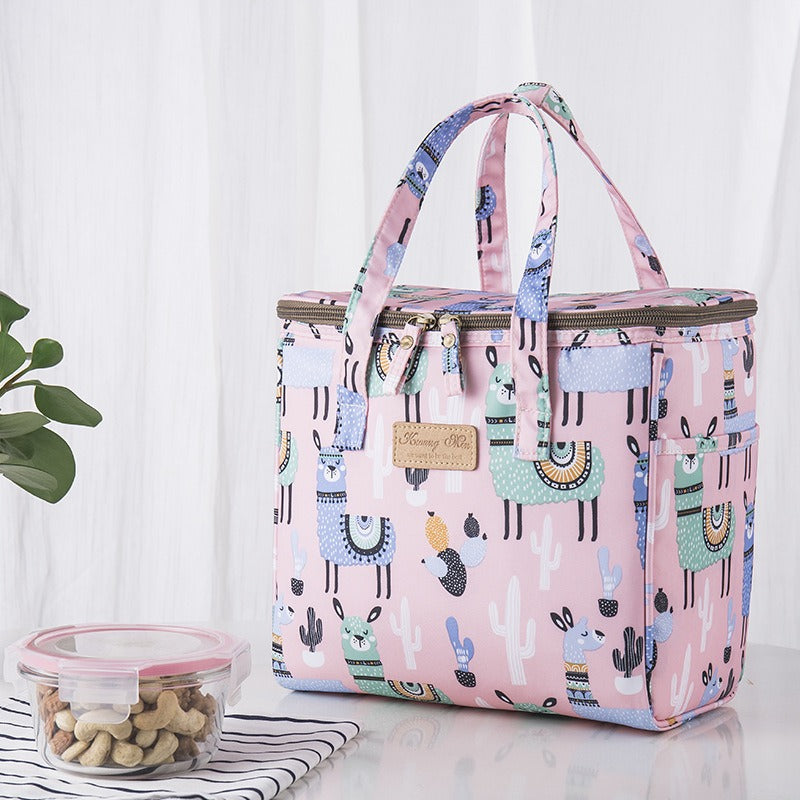 New Lunch Box Picnic Insulation Bag Large Portable Waterproof Ice Bag Portable Canvas Lunch Bag Cartoon Bento Bag