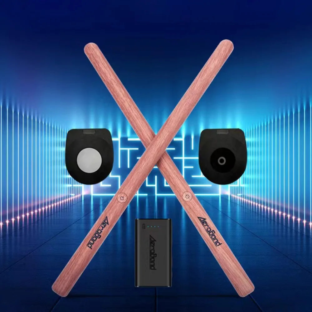 Aeroband portable intelligent virtual AR toy with tactile air drum support