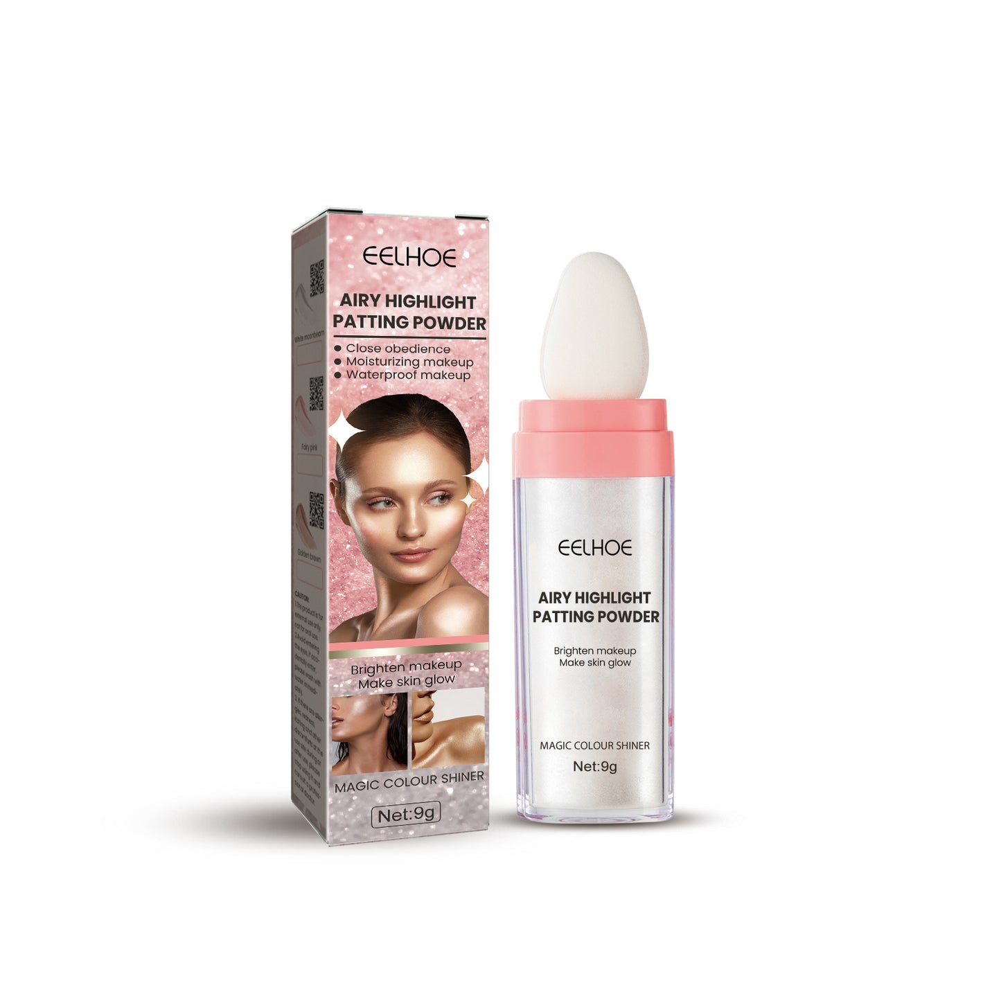 Highlighter Pat Powder, Light Highlighter Natural 3D Contoring Powder