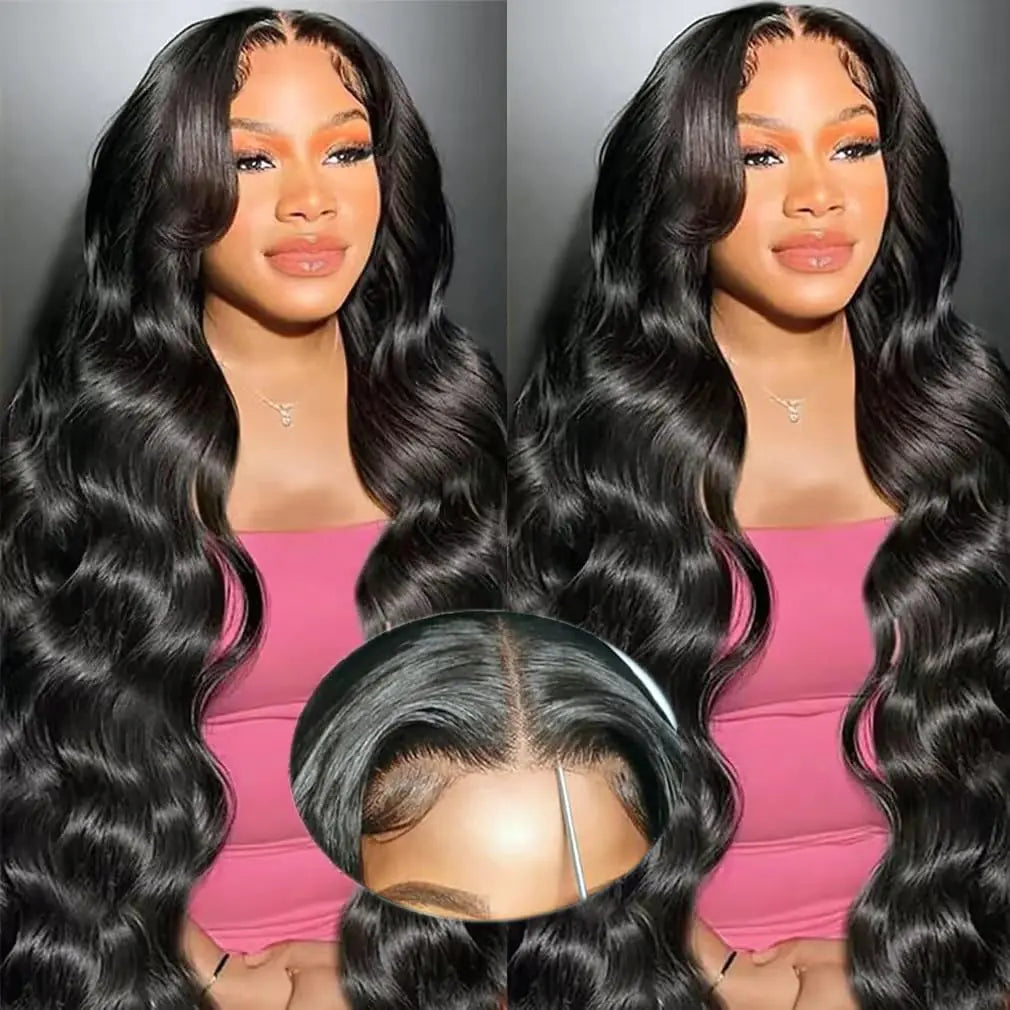 Uesoels Ready To Go Glueless Wigs Human Hair 6x4 Lace Closure Wigs Human Hair 12A Body Wave Lace Front Wigs Human Hair Unprocessed Brazilian Virgin Human Hair 34 Inch
