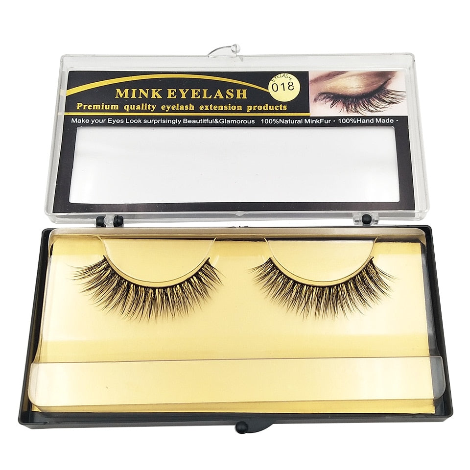 1Pair Mink Lashes 3D Mink Long False Eyelashes Natural Lightweight Mink Eyelashes