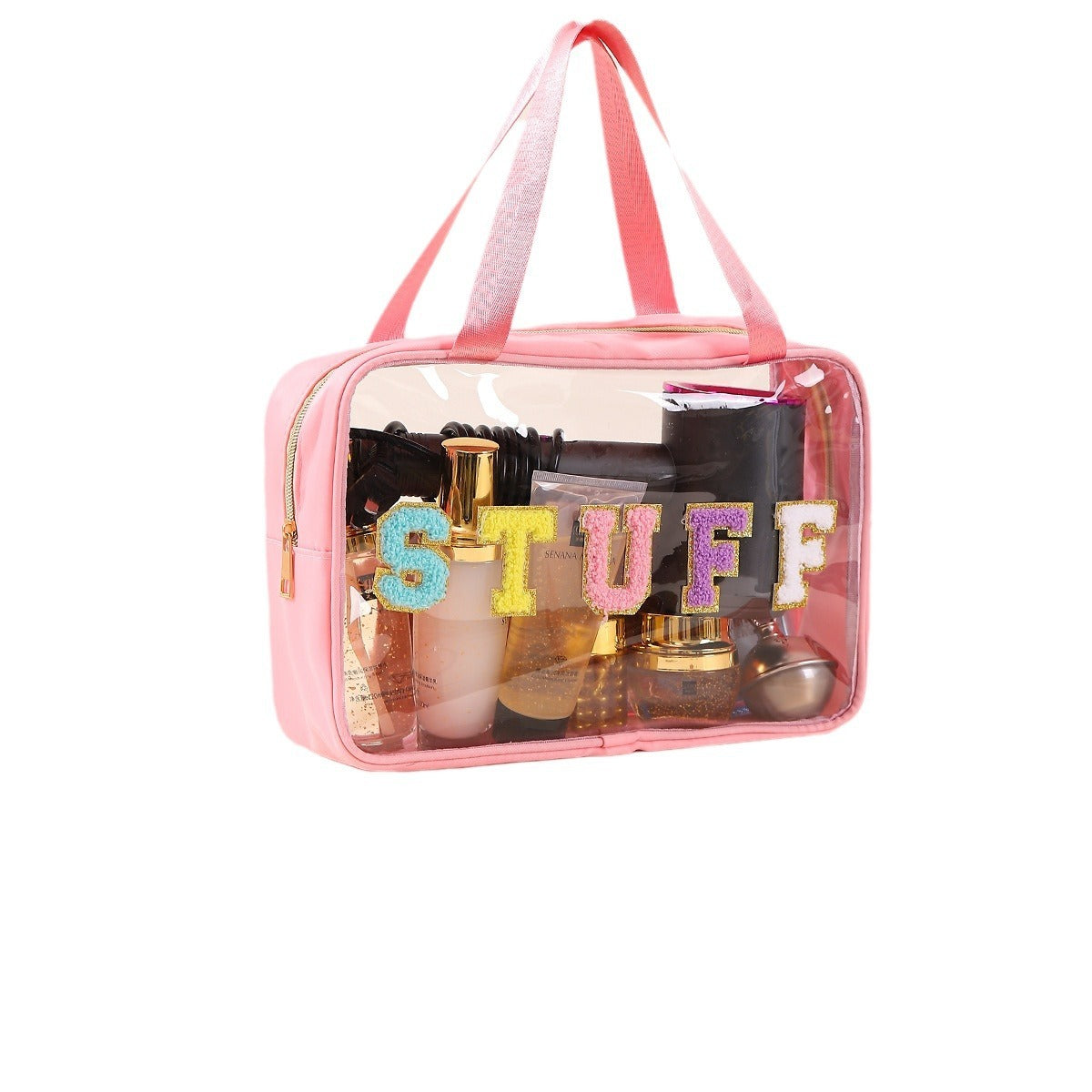 Clear Waterproof Makeup Bag, Portable Cosmetic Storage Bag, Zipper Toiletry Bag for Travel, Makeup Organizer for Home