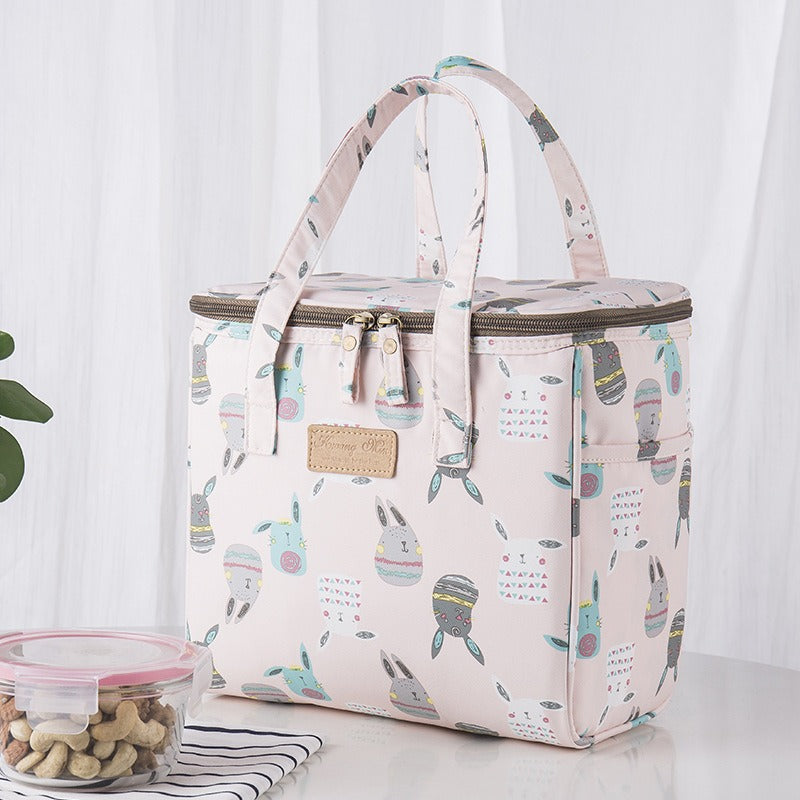New Lunch Box Picnic Insulation Bag Large Portable Waterproof Ice Bag Portable Canvas Lunch Bag Cartoon Bento Bag