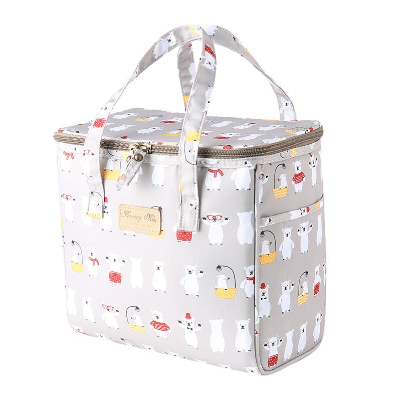 New Lunch Box Picnic Insulation Bag Large Portable Waterproof Ice Bag Portable Canvas Lunch Bag Cartoon Bento Bag