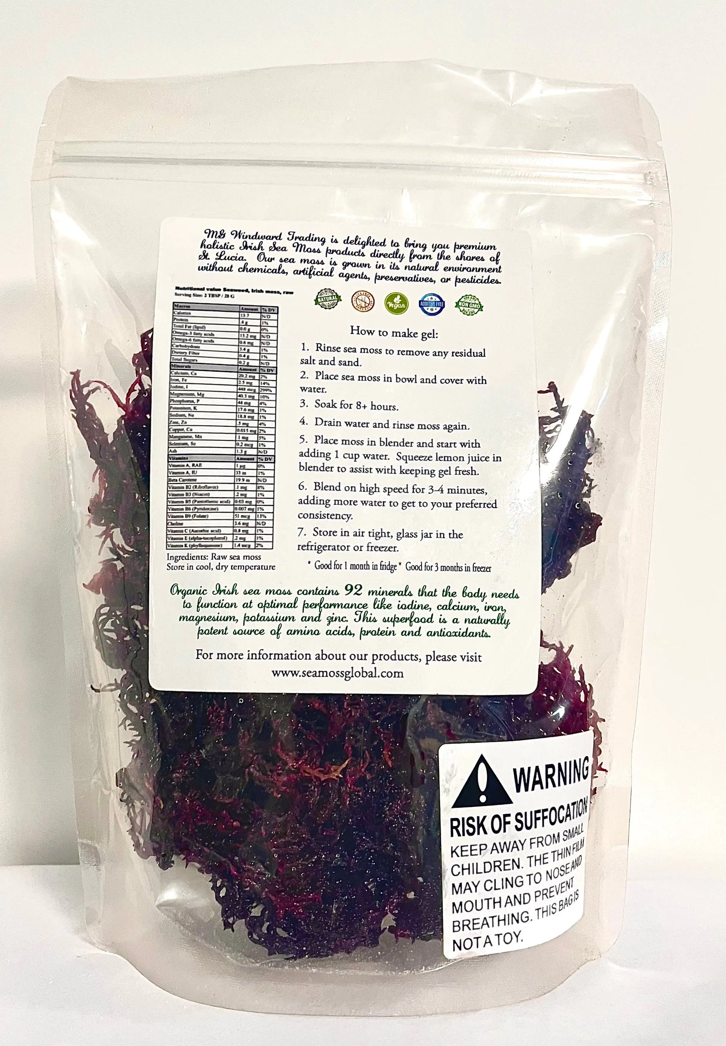 Wild Harvested Certified Raw Sea Moss | Purple, Green, and Full Spectrum