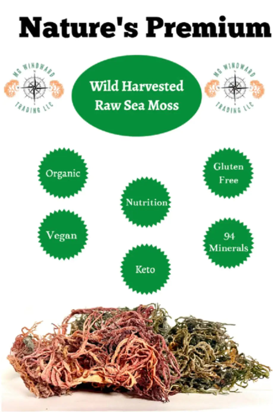 Wild Harvested Certified Raw Sea Moss | Purple, Green, and Full Spectrum