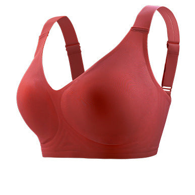 Underwear women's deep V-neck big chest display small anti sagging collection accessory without steel ring gathering bra