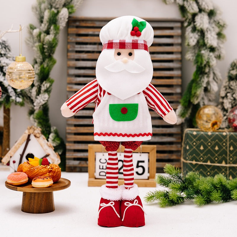 Christmas Chef Hat Old Man Snowman Telescopic Doll Christmas Old Man Doll Decoration