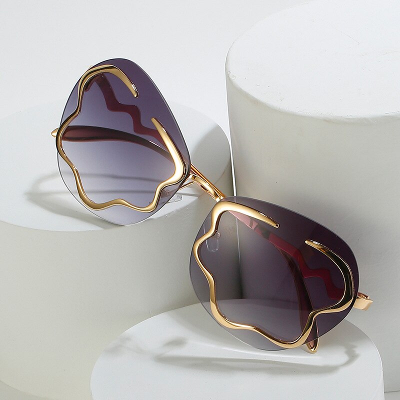 New Style Rimless Sunglasses In Spring Personalized Net Red Ins Same Cloud Sunglasses