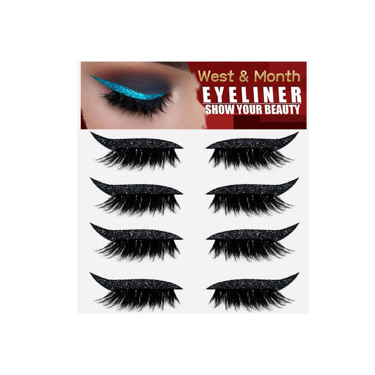 European And American 4 Pairs Of Eyelash Eyeliner Stickers, Glue-Free Self-Adhesive Gel Strips, Curling False Eyelashes