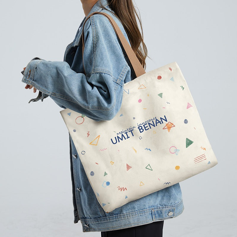 Canvas Bag Women's Large Capacity Handbag Original Bag College Student Shoulder Bag