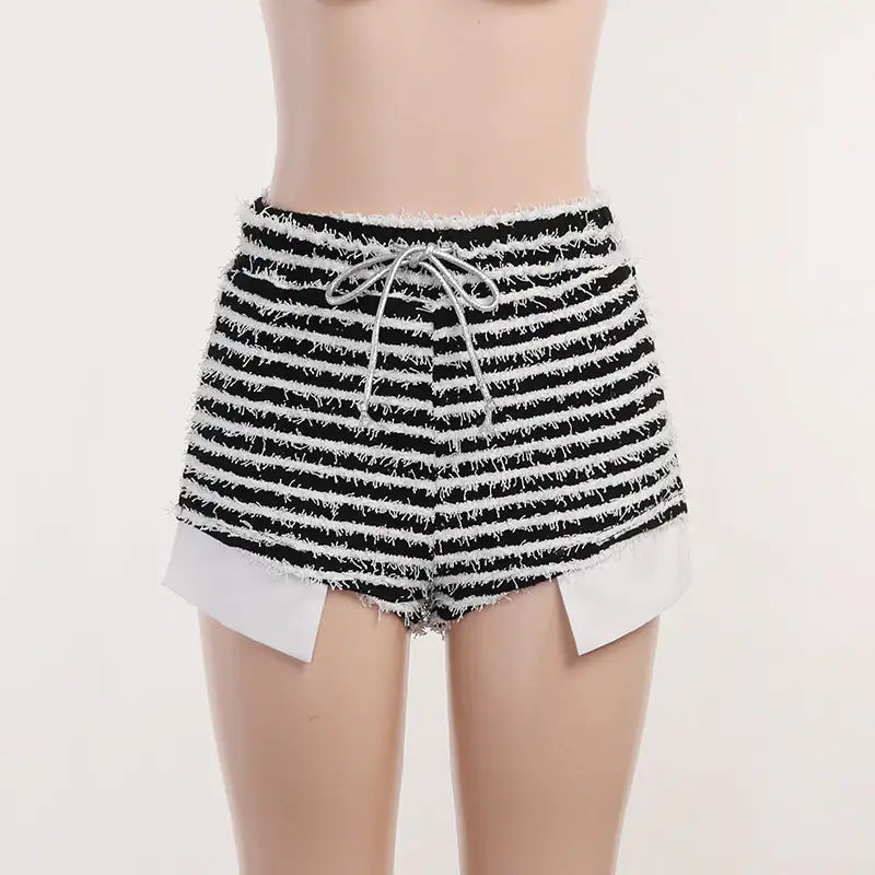 Not So Black And White Knitted Shorts