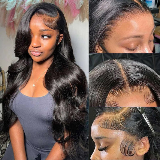 BABOSHOW 250 Density Body Wave Lace Front Wigs Human Hair 13x6 HD Transparent Lace Frontal Wigs Human Hair for Women 28 Inch Human Hair Wigs Pre Plucked with Baby Hair
