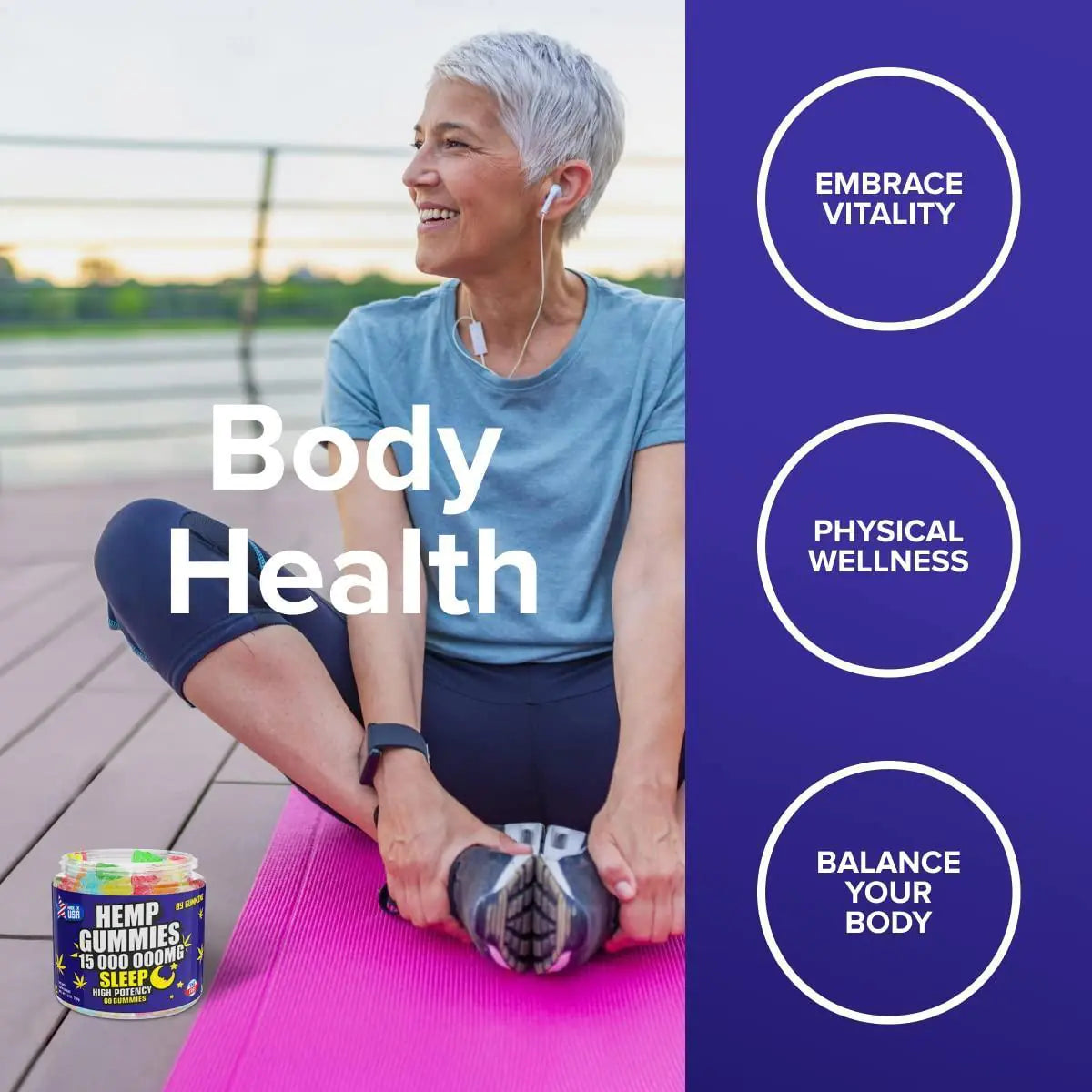 Gummies for Restful Nights Soothes Soreness and Discomfort in The Body 60 Count