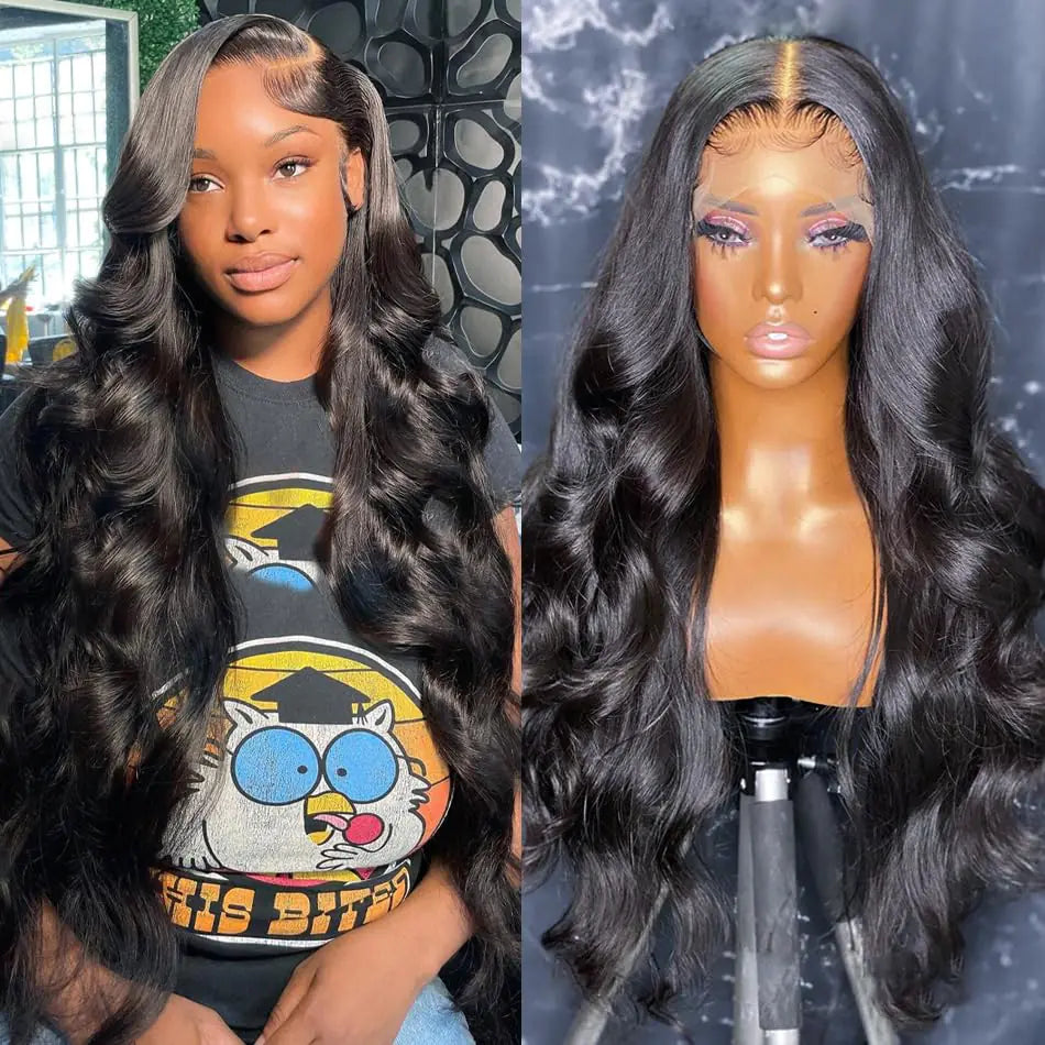 Caijuxing 13x6 Lace Front Wigs Human Hair Body Wave HD Lace Frontal Wigs Human Hair 200% Density Glueless Wigs Human Hair Pre Plucked for Women with Baby Hair Natural Color (26 Inch)