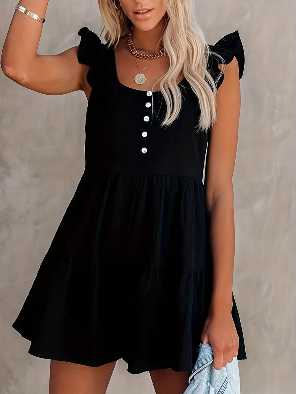 Summer new solid color short sleeved backless jumpsuit for women