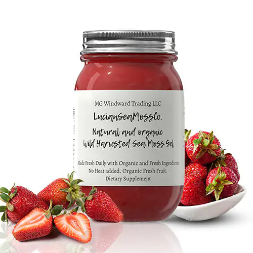 Fresh Organic Strawberry Mojito Infused Sea Moss Gel
