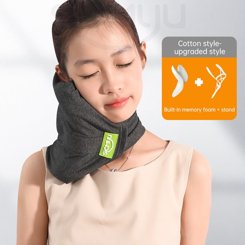 Memory Foam Travel Pillow for Plane, Train & Car - Neck Support Cushion with Washable Cover, Ideal for Sleeping