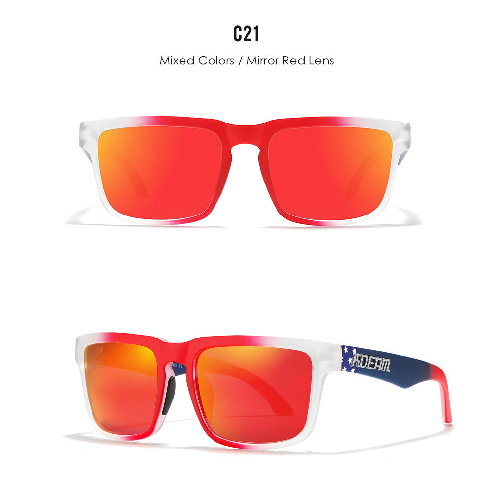 Classic polarized sunglasses for men and women ultra light driving glasses colorful real film sunglasses