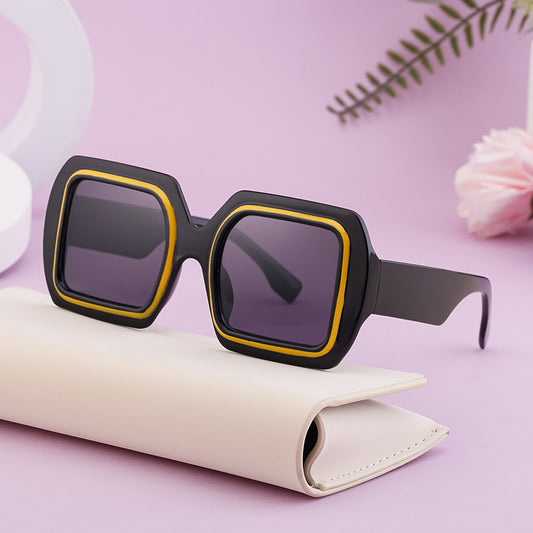 New European and American Fashion Square Large Frame Sunglasses for Women's High End Sensation Sunglasses for Women