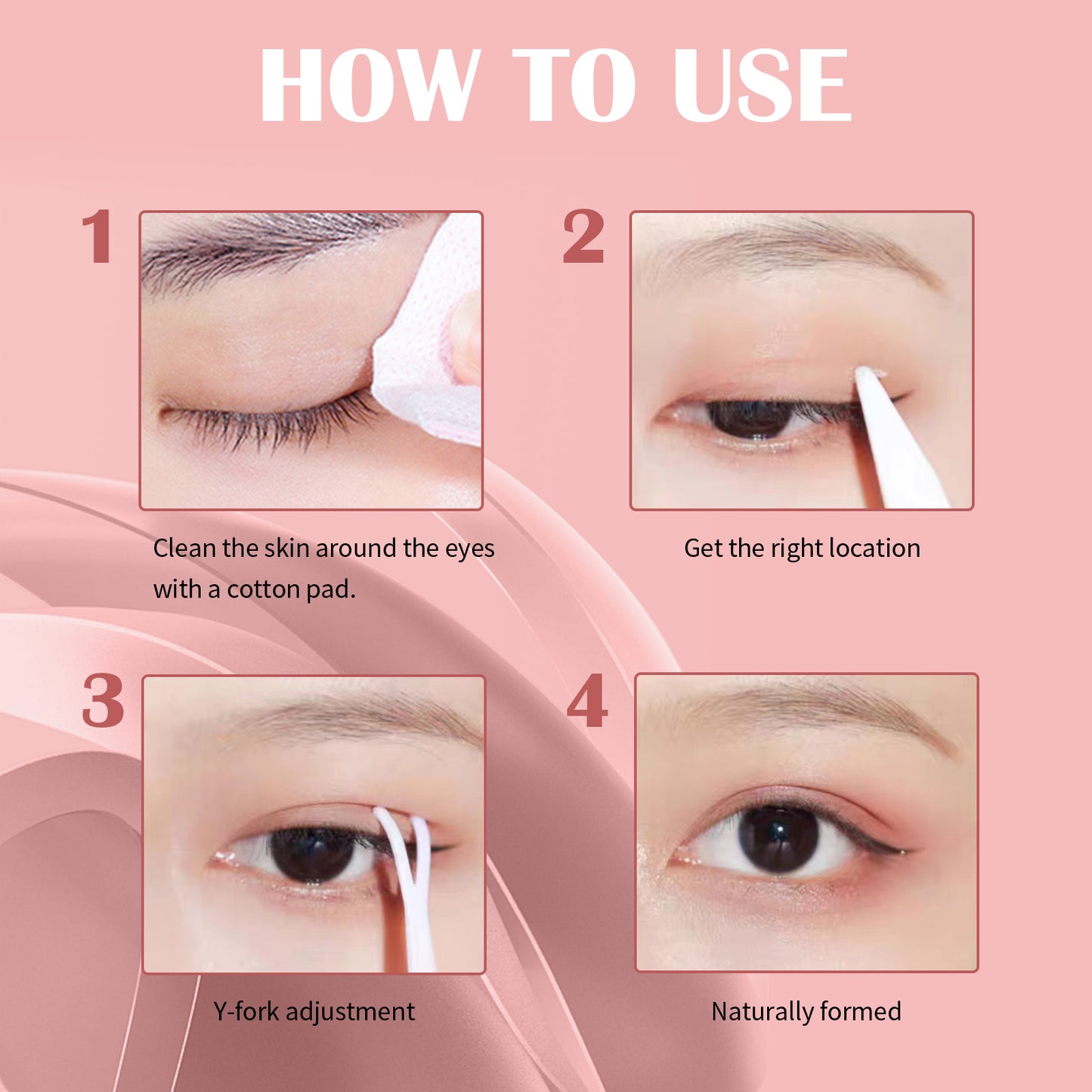 Lace Non-trace Double Eyelid Tape, Natural Non-trace Non-glue Lace Double Eyelid Tape