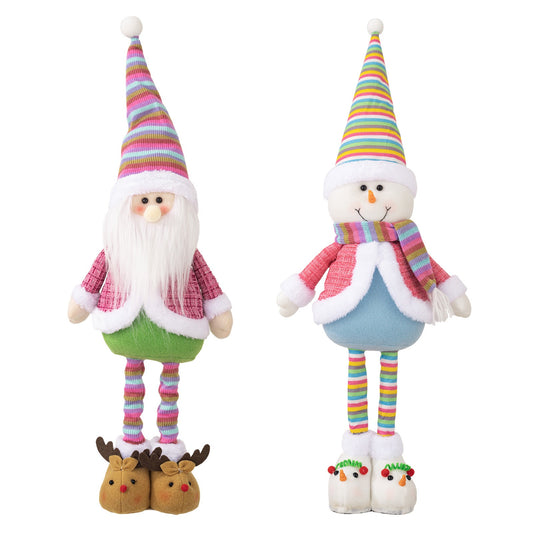 Colorful Santa Claus ornament Christmas rainbow retractable snowman figurine