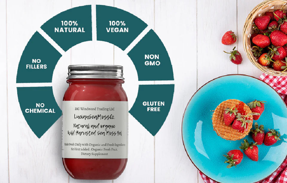 Fresh Organic Strawberry Mojito Infused Sea Moss Gel