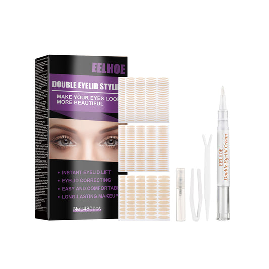 Beauty Eye Double Eyelid Tape Set, Breathable Traceless Natural Invisible Glue-Free Permanent Double Eyelid Tape