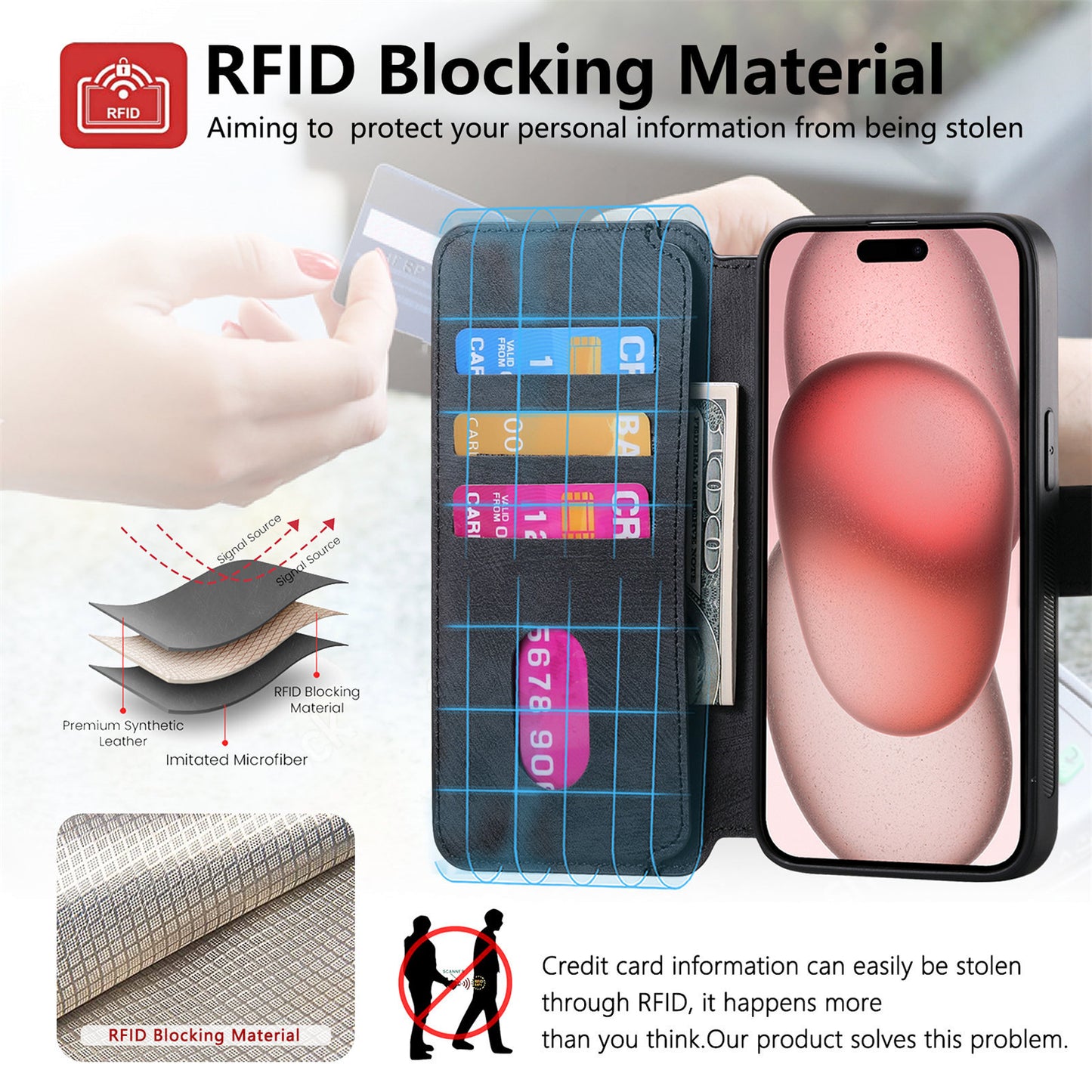 New magnetic separation suitable for Apple 16 mobile phone case Magsafe strong magnetic iPhone15 flip cover leather case 14 case