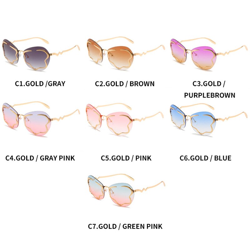 New Style Rimless Sunglasses In Spring Personalized Net Red Ins Same Cloud Sunglasses