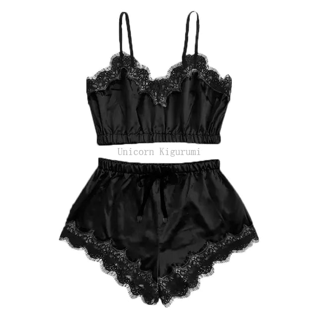 Lace Dot Print Pajama Set