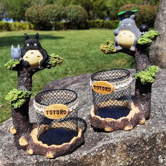 Totoro Tree Branch Pen Holder Creative Ornament Desktop Home Decoration Male Birthday Gift Student Small Gift
