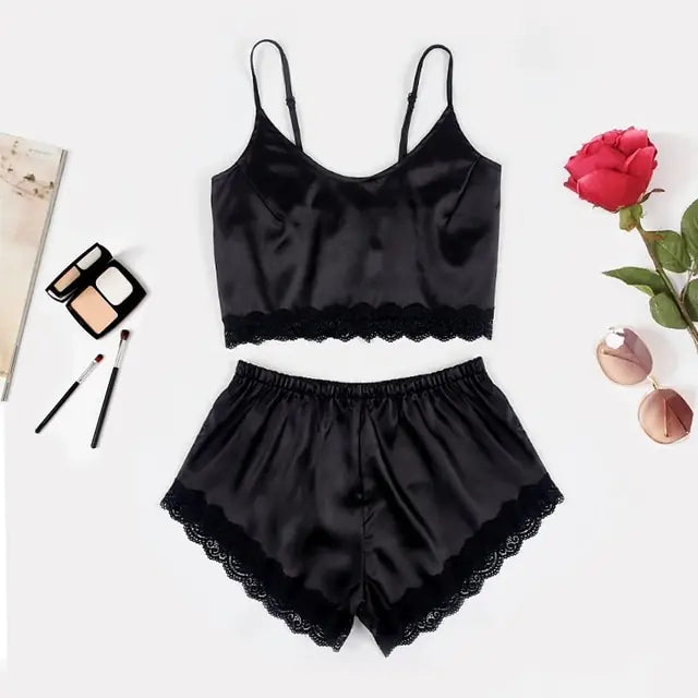 Lace Dot Print Pajama Set