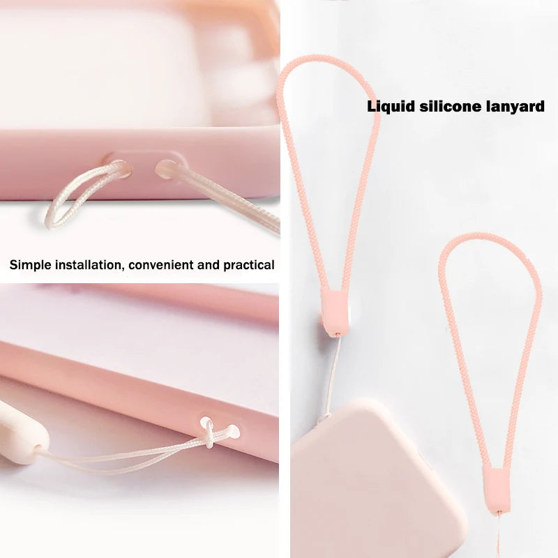 Liquid Silicone Case For Huawei  P40 P30 P20 Lite Pro Full protector Camera Case For Huawei Mate 20 30 Lite Pro Cover with Strap.