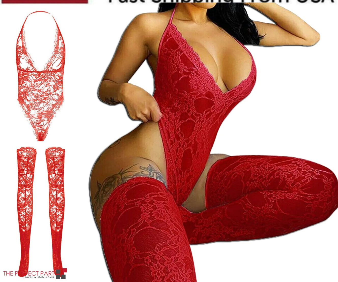 Women Lace Sexy Lingerie Nightwear Babydoll Sleepwear Bodysuit Dress Plus Size