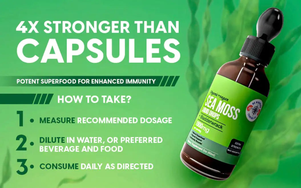 Irish Sea Moss Drops – Organic Wildcrafted, Fast-Acting & Flavorful Liquid Supplement