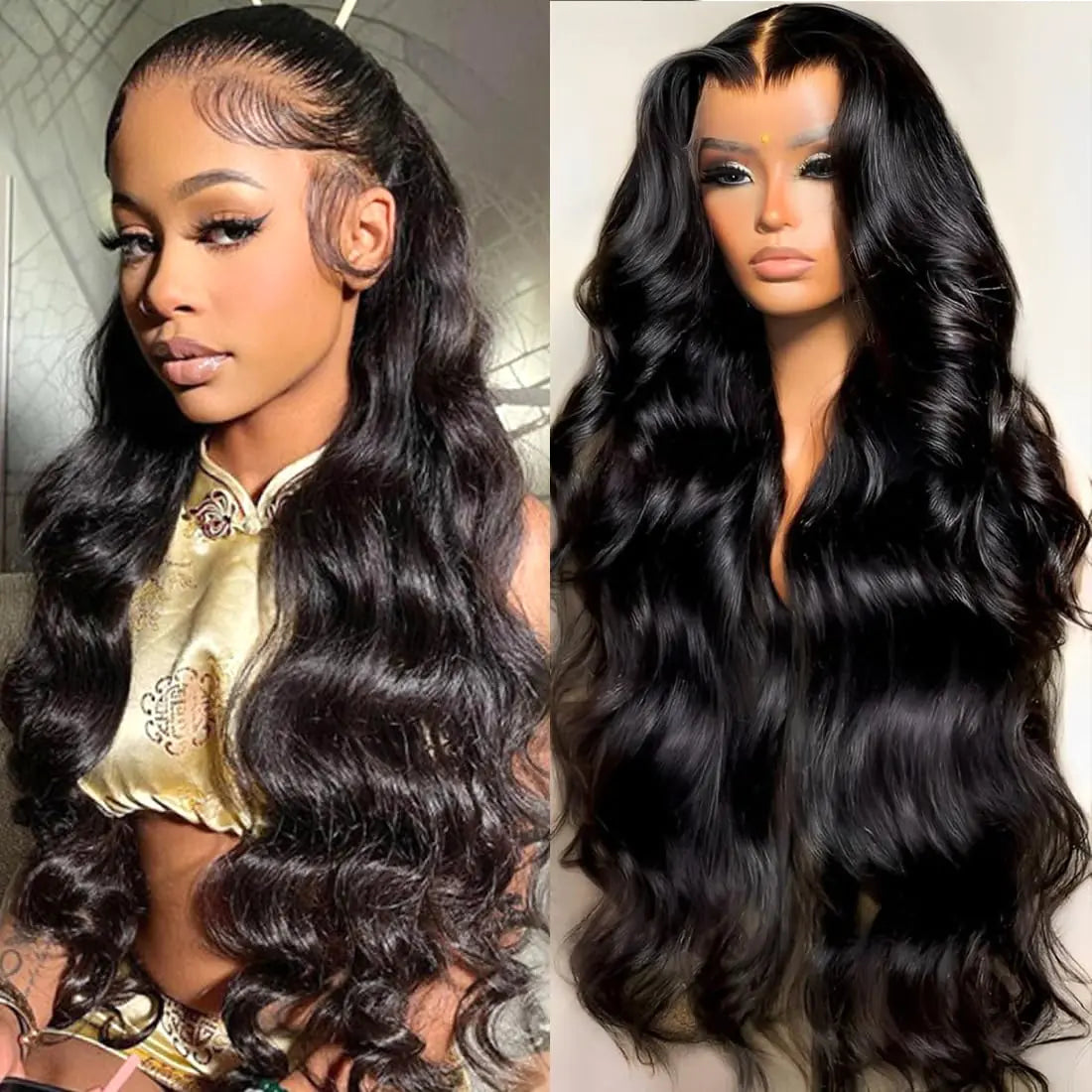 Nollipopco 13x6 Body Wave Lace Front Wigs Human Hair 200 Density 24inch HD Lace Frontal Wigs Human Hair Pre Plucked with Baby Hair 12A Glueless Frontal Wigs Human Hair for Black Women