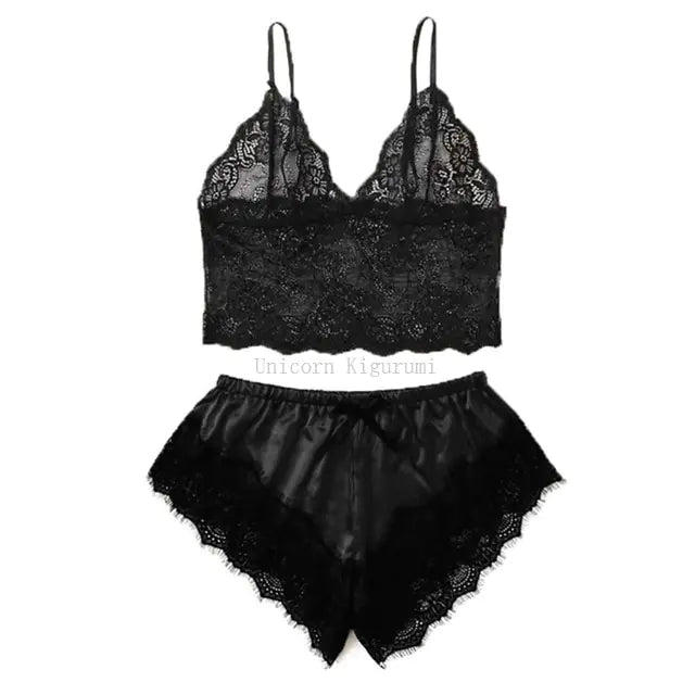 Lace Dot Print Pajama Set