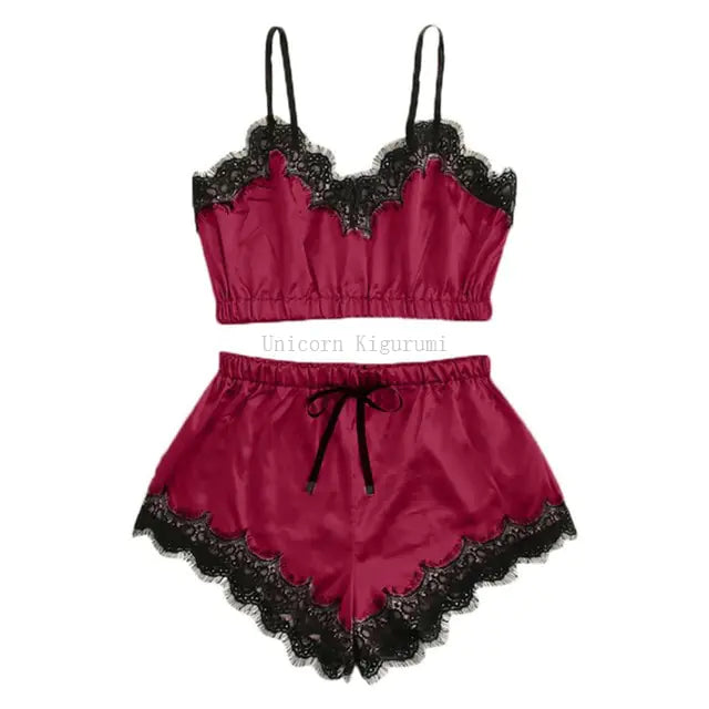 Lace Dot Print Pajama Set