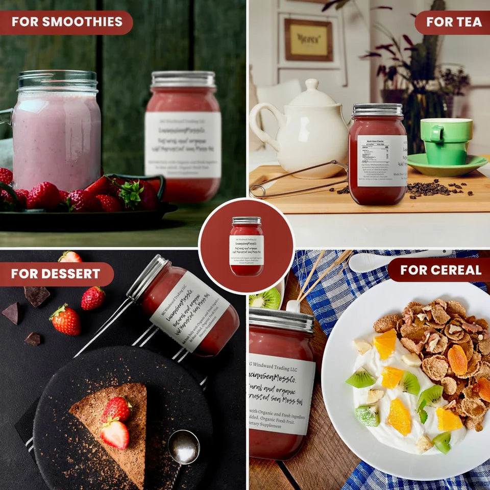 Fresh Organic Strawberry Mojito Infused Sea Moss Gel