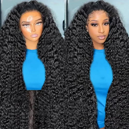 Vnrtkkn 13x4 HD Lace Front Wigs Human Hair 200% Density Deep Wave Lace Front Wigs Human Hair for Women 34 Inch Glueless Wigs Human Hair Pre Plucked with Baby Hair